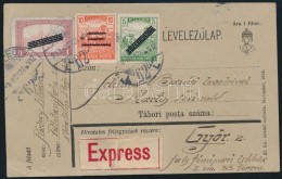 1919 Expressz LevelezÅ‘lap áthúzott Felülnyomású Bélyegekkel... - Sonstige & Ohne Zuordnung