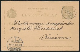 1901 5f Díjjegyes Válaszos LevelezÅ‘lap 'KÖRNYE' - Komárom + 1902 4f Díjjegyes... - Sonstige & Ohne Zuordnung