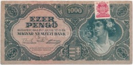 1945. 1000P BetÅ±hibás, élénk SzínÅ± 'MNB' Bélyeggel T:III - Ohne Zuordnung