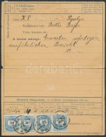 1892 4 X 10kr 35kr Távirati Lapon 'BEZDÁN' - Sonstige & Ohne Zuordnung