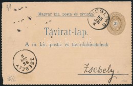 O 1895 31kr Díjjegyes Távirat-lap Belül 3kr Díjkiegészítéssel... - Autres & Non Classés