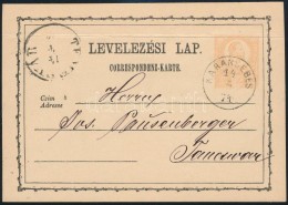 1874 Díjjegyes LevelezÅ‘lap 'KARÁNSEBES' - Autres & Non Classés