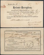 1860 Retour-Recepisse 'SIKLÓS' + 1872 Feladóvevény 'PÉCS' - Sonstige & Ohne Zuordnung