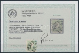 O 1858 3kr Zöld 'PESTH' Certificate: Uwe Steiner - Sonstige & Ohne Zuordnung