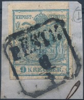 1850 9kr HP I. 'PESTH' Törés A BelsÅ‘ Kereten Felül - Autres & Non Classés