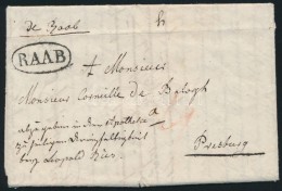 1826 Portós Levél 'RAAB' - Presburg - Autres & Non Classés