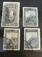 RARE SET LOT 2 1/2+5+10+12 1/2 KURUS GR GROUCH TURKEY 1920'S USED STAMP TIMBRE - Usati