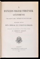 A Hatályos Magyar Törvények GyÅ±jteménye. II. Kötet. 1874-1880-ik évi... - Non Classés