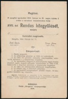 1904 Meghívó A Margittai Ipartestület KözgyÅ±lésére 12p. - Sin Clasificación