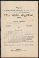 1904 Meghívó A Margittai Ipartestület KözgyÅ±lésére 12p. - Non Classés