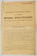 1901 Az Ung Vármegye éves KözgyÅ±lésének Programja 4 P. - Sin Clasificación