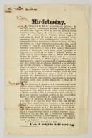 1858 Sajtoskál, A Cs. Kir. RögtönítélÅ‘ Bíróság... - Sin Clasificación