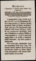 1851 Forint Bankók Kiadásáról Szóló Hirdetmény - Sin Clasificación
