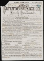 1866 Szepesi ÉrtesítÅ‘ újságcímlap ElÅ‘érvénytelenített... - Autres & Non Classés
