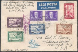 1933 Budapest - USA Ritka Katapult Levél 3 P 54f Bérmentesítéssel, Az Európa... - Otros & Sin Clasificación