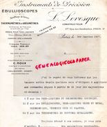 75- PARIS -FACTURE EBULLISCOPE -L. LEVESQUE- THERMOMETRE AREOMETRE-VERRERIE- C. ROUX- 5 RUE HAUDRIETTES-1937 - 1900 – 1949