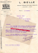 75- PARIS -FACTURE L. BELLE- MEULES PIERRES A AIGUISER POLIR- D. GIOVANNACCI - L. GHELFI- 87 FG ST ANTOINE- 1920 - 1900 – 1949