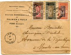 DAHOMEY LETTRE DEPART POBE 27 AVRIL 22 DAHOMEY POUR LA FRANCE - Storia Postale