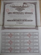 Les Pétroles Réunis Action De Cent Francs Au Porteur 12/12/1924 - 24 Coupons VOIR CLICHES - Erdöl