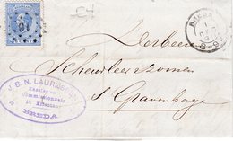 1 DEC 1880 Vouwbrief  Van Breda Naar 'sGravenhage Met NVPH 19 En Puntstempel 16 - Lettres & Documents