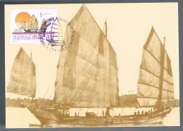 Macau, 1984, Maximum Card Barcos De Pesca - Maximumkarten