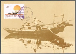 Macau, 1984, Maximum Card Barcos De Pesca - Maximumkarten