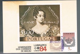 Macau, 1984, Maximum Card Lubrapex - Tarjetas – Máxima