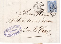 22 JAN 1886 Vouwbrief Van Dordrecht Naar 'sGravenhage  Met NVPH 19 En Puntstempel 29 - Lettres & Documents