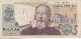 BILLETE DE ITALIA DE 2000 LIRAS DEL AÑO 1983  GALILEO  (BANKNOTE) - 2000 Lire