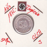 GERMANI  DEUTSCHES REICH  50 Pfennig  Imperio Año 1875-J - 50 Pfennig