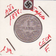 GERMANI  DEUTSCHES REICH  1-DM SILVER  Imperio Año 1878 - 1 Mark