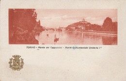 CARTOLINA: (TORINO) MONTE DEI CAPPUCCINI - PONTE MONUMENTALE UMBERTO I - F/P - B/N - NON VIAGGIATA - LEGGI - Pontes