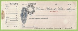 Almada - Cheque Do Banco Pinto & Sotto Mayor - Cheques & Traveler's Cheques