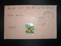 LETTRE Pour La FRANCE TP ANANAS 42F OBL.16-1-1991 PIRAE ILE DE TAHITI + OBL.25 I 91 JOHANNESBURG - Briefe U. Dokumente