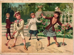 5 CARDS C1900 CROQUET GAME JEU De CROQUET Krocketspiel Pub Belle Jardinière Chromo Litho Trade Advertising - Other & Unclassified