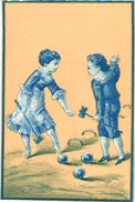 5 Chromo Litho Trade Advertising CARDS C1900 CROQUET GAME JEU De CROQUET Krocketspiel Pub Suresnes Enghien Choc Meurisse - Otros & Sin Clasificación