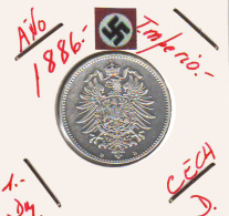 ALEMANIA - IMPERIO - DEUTSCHES REICH - 1- DM. AÑO 1886-D - 1 Mark