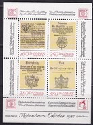 Dänemark, 1985, 830/33 Block 4,  Briefmarkenausstellung HAFNIA '87, Kopenhagen (I). MNH ** - Blocks & Kleinbögen