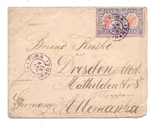 BRASIL, Michel 97, Doppelfrankatur, 1893, V. Itaituba Nach Dresden, E In Correio Beschädigt - Lettres & Documents