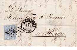 4 SEP 1875 Vouwbrief Van Groningen Naar 'sGravenhage   Met Paar NVPH 19  En Puntstempel 45 - Lettres & Documents