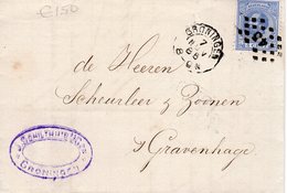 7 NOV 1885 Vouwbrief Van Groningen Naar 'sGravenhage   Met Paar NVPH 19  En Puntstempel 45 - Lettres & Documents