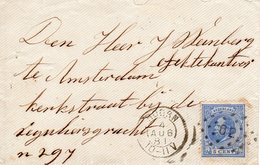 4 AUG 1881 Envelopje Van HOORN Naar Amsterdam Met  NVPH 19 En Puntstempel 62 - Lettres & Documents