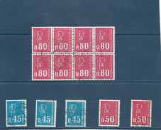 France N° 1816  Lot De 8  O  - N° 1663 Lot De 3  O - N° 1664  Lot De 2  O  Val: YT :  1,95 € - 1971-1976 Marianne Of Béquet