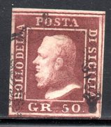 1859 SICILIA EFFIGIE DI FERDINANDO II 50 GR  ANNULLATO - Sicily