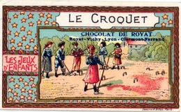 3 CARDS C1900 CROQUET GAME JEU De CROQUET Krocketspiel Pub Chocolat  IBLED Guérin Boutron Chromo Litho Trade Advertising - Sonstige & Ohne Zuordnung