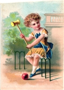 2 Cartes C1900 CROQUET GAME JEU De CROQUET Krocketspiel Chromo Litho Trade Advertising CARDS - Other & Unclassified