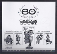 Belgie - Belgique Blok  -  60 Jaar Gaston Flater  - 60 Ans Gaston Lagaffe - Franquin - ZWART - WIT - Velletje - Philabédés (cómics)