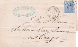 24 DEC 1875 Vouwbrief Van Roermond Naar 'sGravenhage Met NVPH 19 En Puntstempel 90 - Lettres & Documents