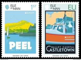 MAN, ISLA De/ ISLE Of MAN -  EUROPA-CEPT 2017 - "CASTILLOS- CASTLES - CHATEAUX".- SERIE De 2 V. TIPO A - 2017