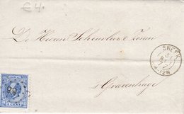 31 MEI  1877 Vouwbrief Met Firmalogo Van SNEEK  Naar 'sGravenhage  Met  NVPH 19   En Puntstempel 99 - Lettres & Documents